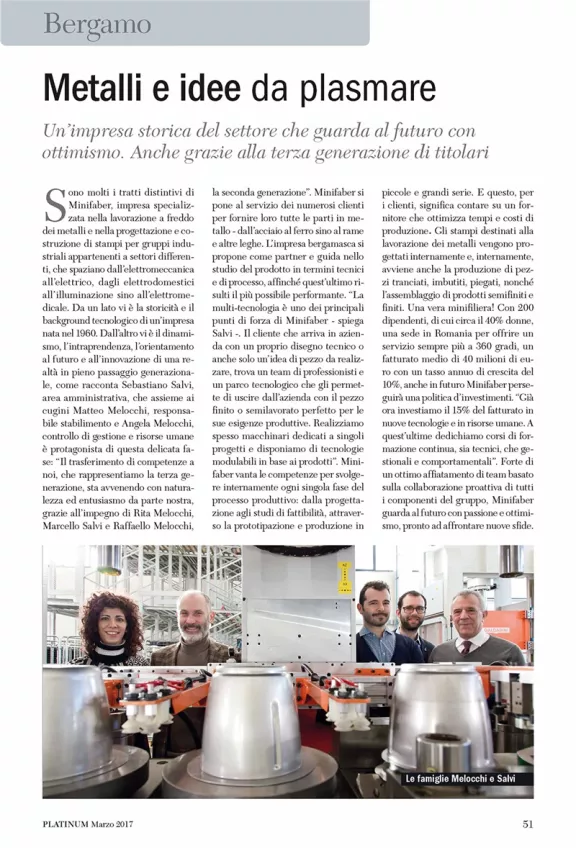 Minifaber sull'articolo di Platinum